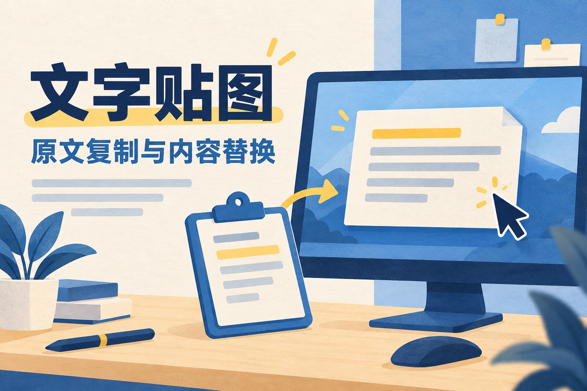 Snipaste文字贴图教程：复制原文、替换内容与结果检查
